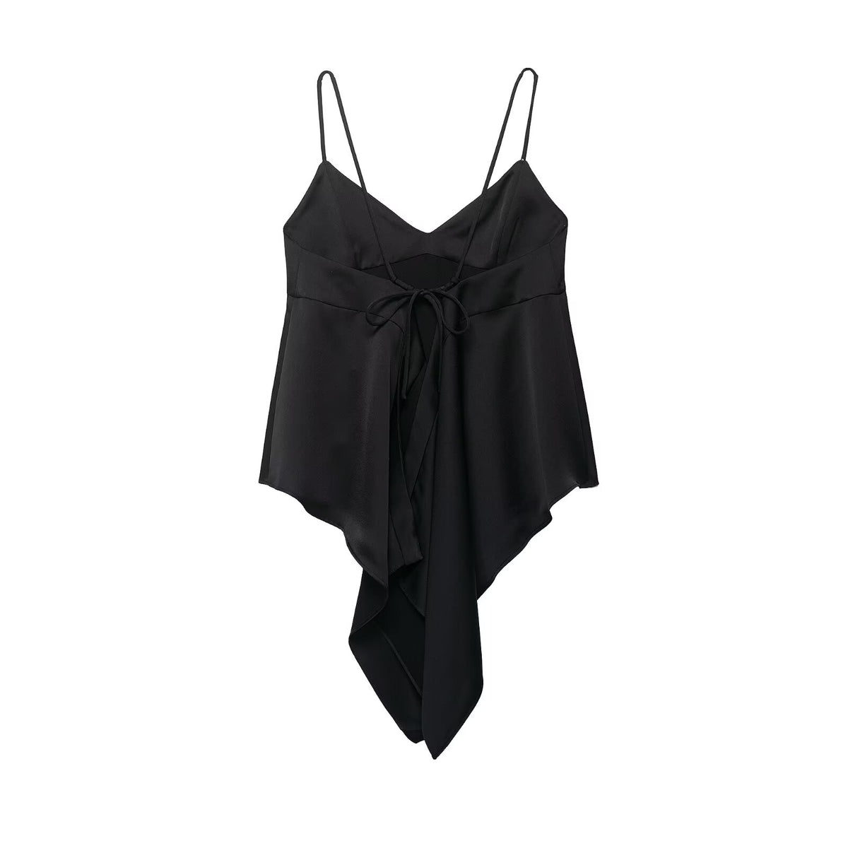 Women's Asymmetric Silk Satin Texture Underwear Top