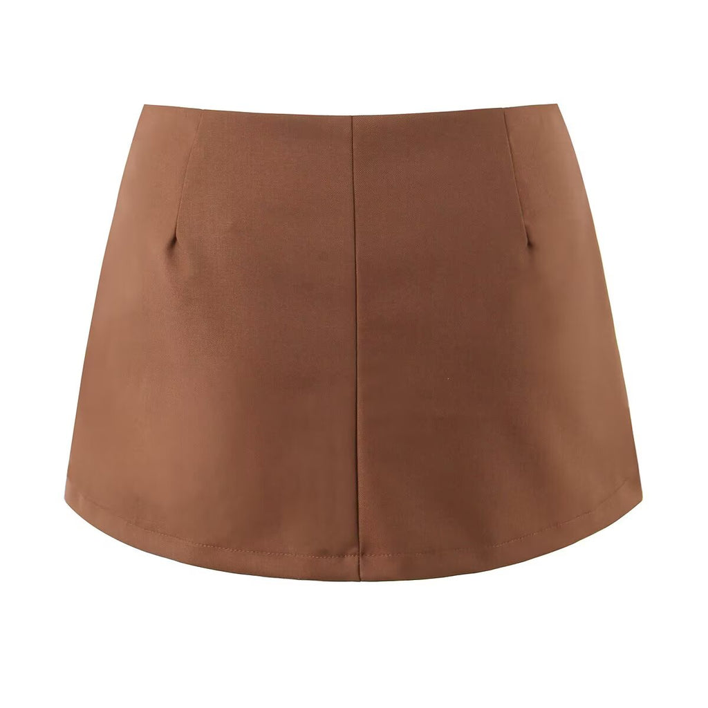 Women's Lace Up Short Sling Top and Skirt Two-Piece Set