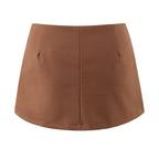 Women's Lace Up Short Sling Top and Skirt Two-Piece Set