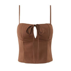 Women's Lace Up Short Sling Top and Skirt Two-Piece Set