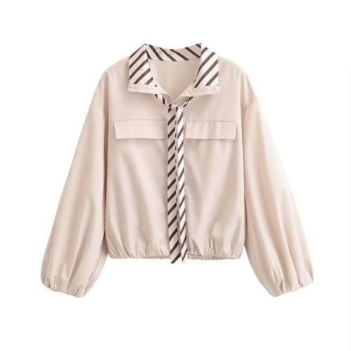 Women Fashionable Fashionable Color Effect Collar Poplin Shirt