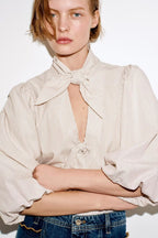 Women's Striped Bow Shirt