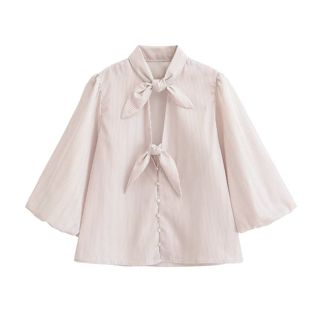 Women's Striped Bow Shirt