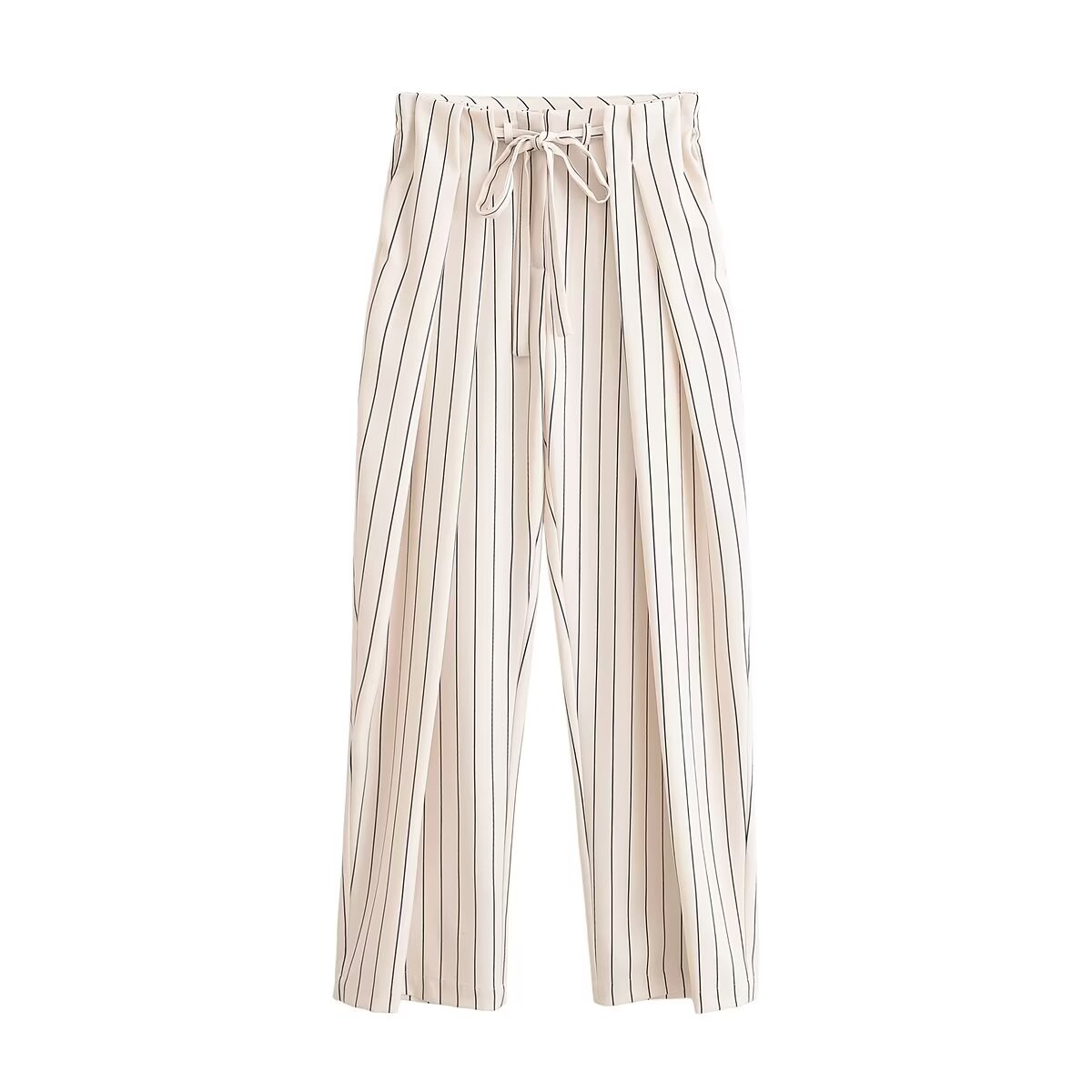 Spring Women Striped Shirt Pleated Pants