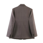 Women Clothing Summer Striped Double Layer Blazer Pants Sets
