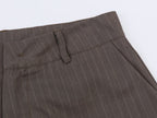 Women Clothing Summer Striped Double Layer Blazer Pants Sets