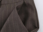 Women Clothing Summer Striped Double Layer Blazer Pants Sets
