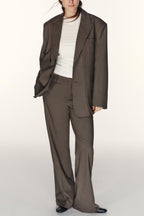 Women Clothing Summer Striped Double Layer Blazer Pants Sets