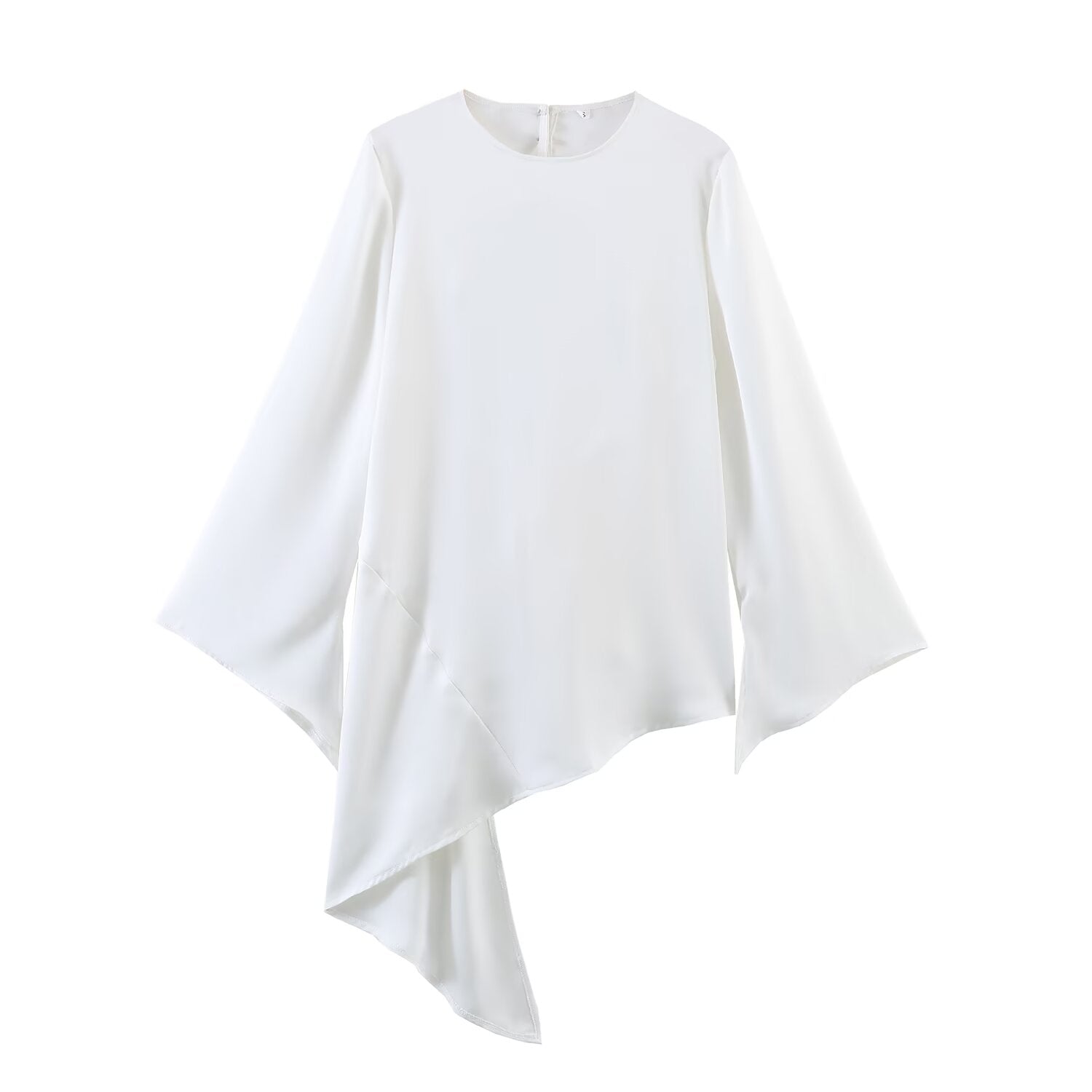 Asymmetric Silk Satin Backless Top