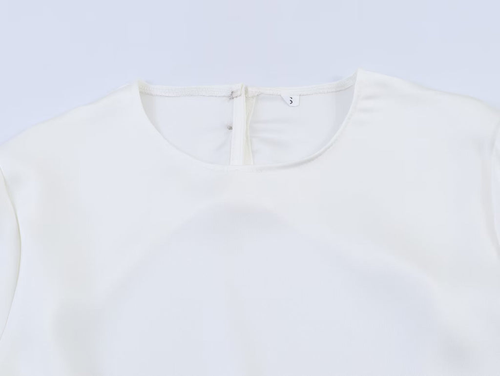 Asymmetric Silk Satin Backless Top