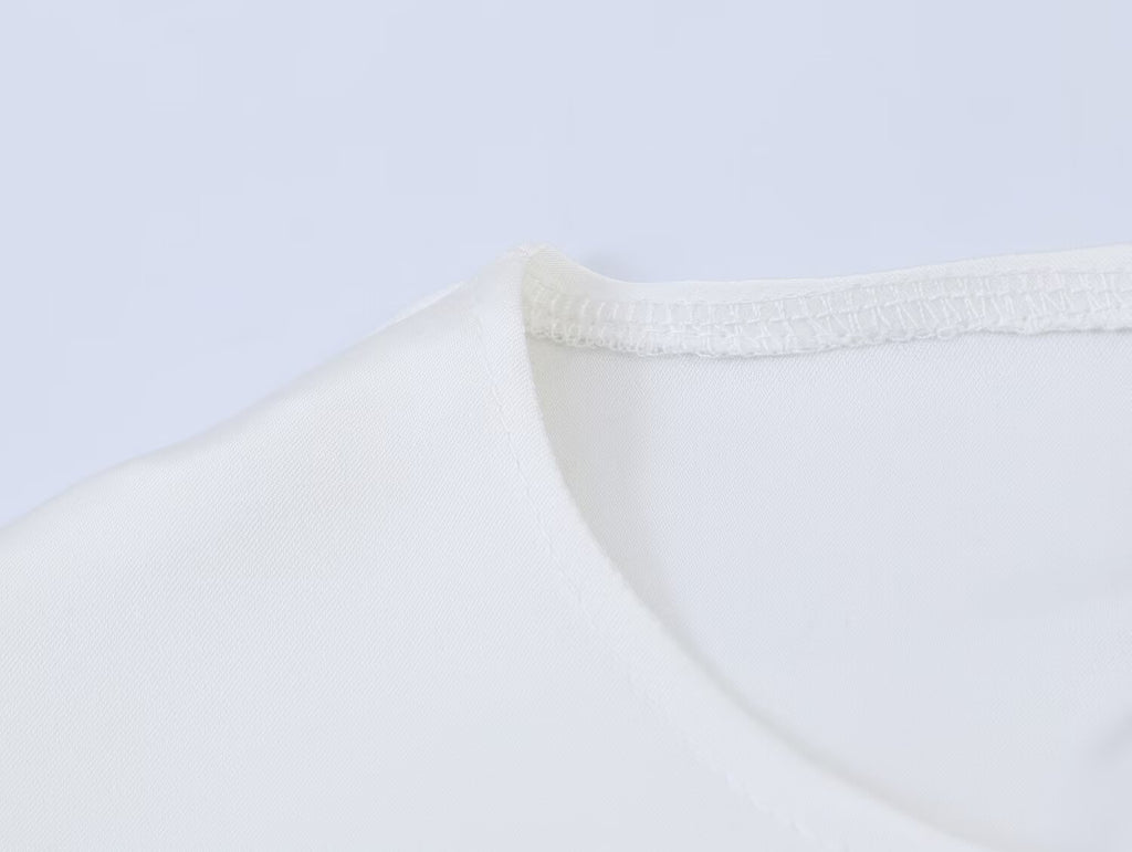 Asymmetric Silk Satin Backless Top