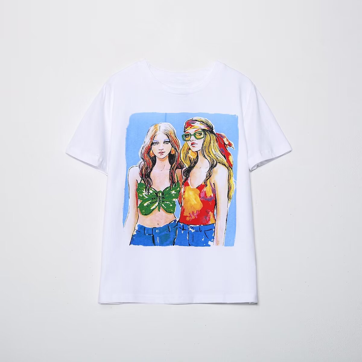 Women's Clothing Summer Retro Simple Girl Printed T Shirt