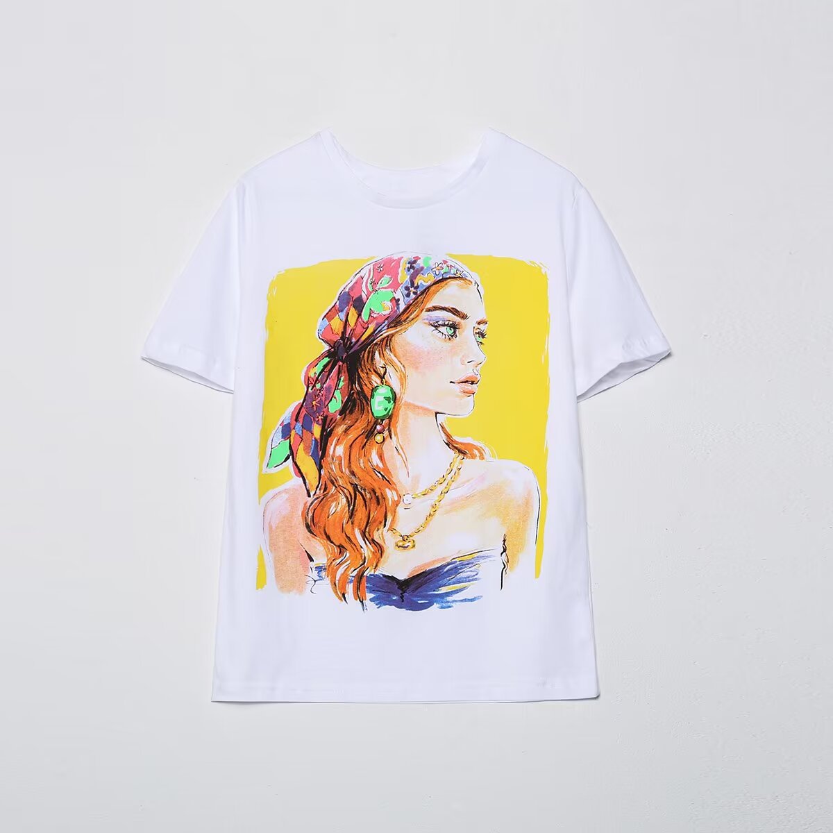 Women's Clothing Summer All Match Girl Printed T Shirt