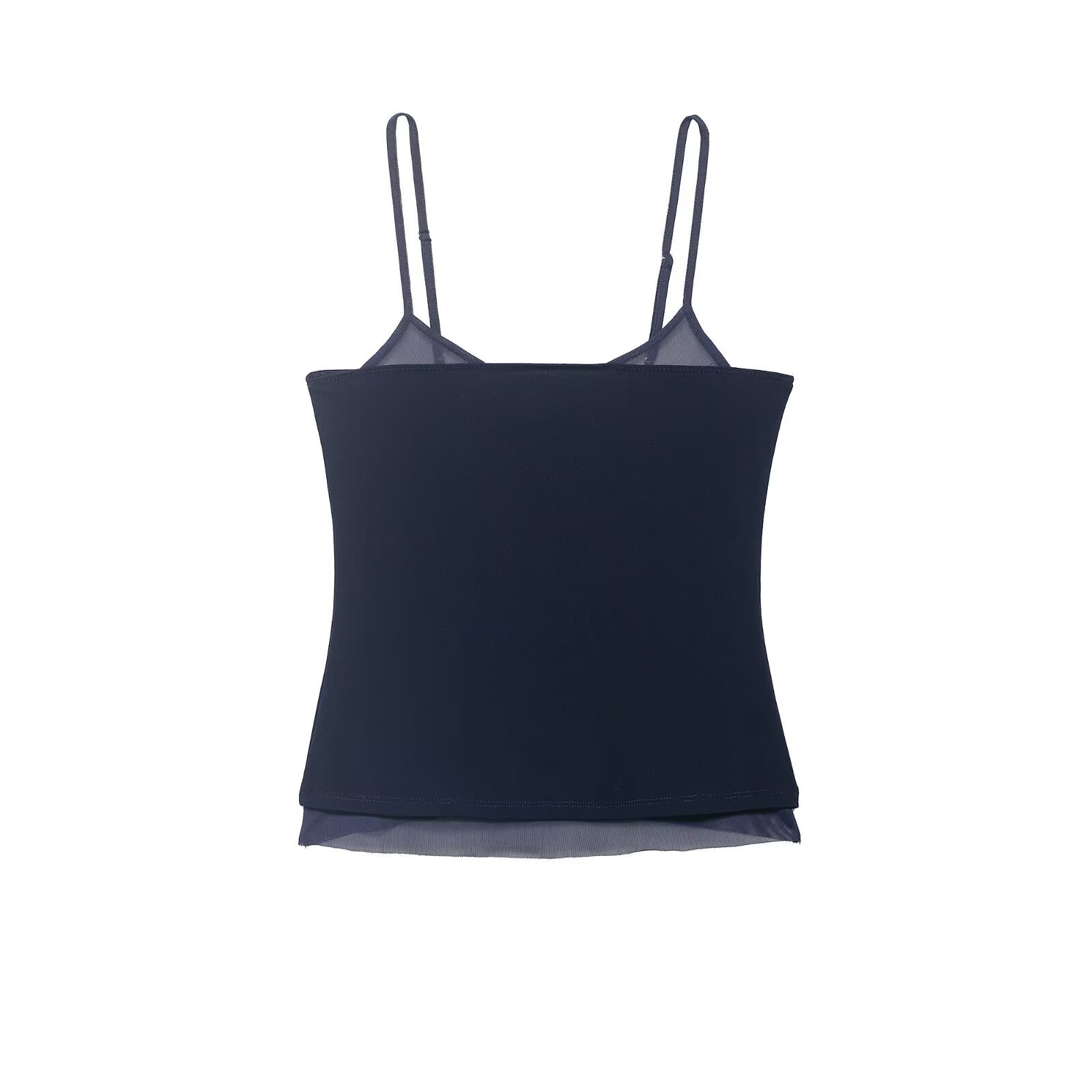 Spring Stitching Silk Net Strap Top
