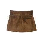 Summer Belt Suede Texture Skirt