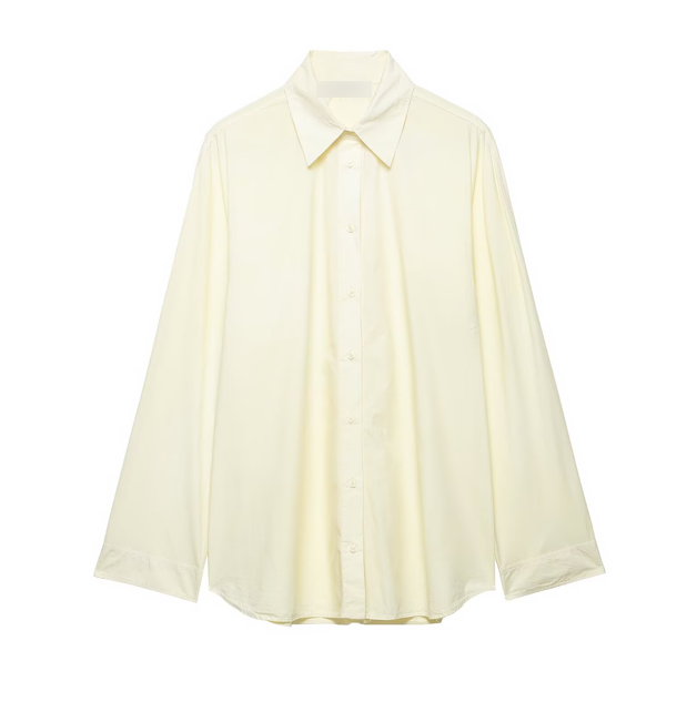 Loose Long Sleeve Poplin Shirt