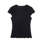 Spring Women Short Lace T shirt Lace Capri Leggings Sets