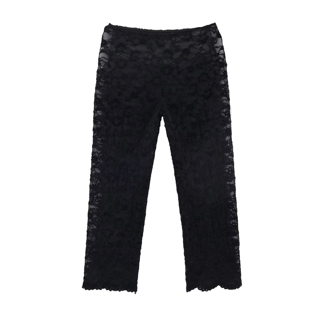 Spring Women Short Lace T shirt Lace Capri Leggings Sets