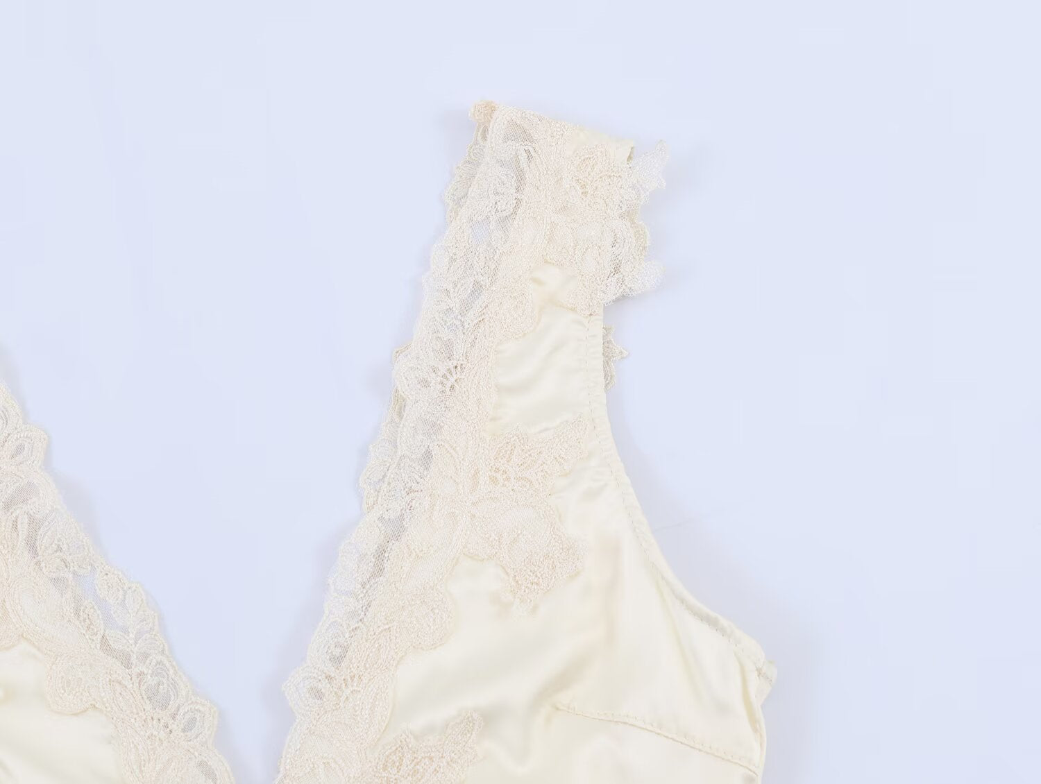 Satin Lace V Neck Sleeveless Jumpsuit