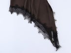 Women Clothing Spring Elegant Asymmetry Lace Vest Top