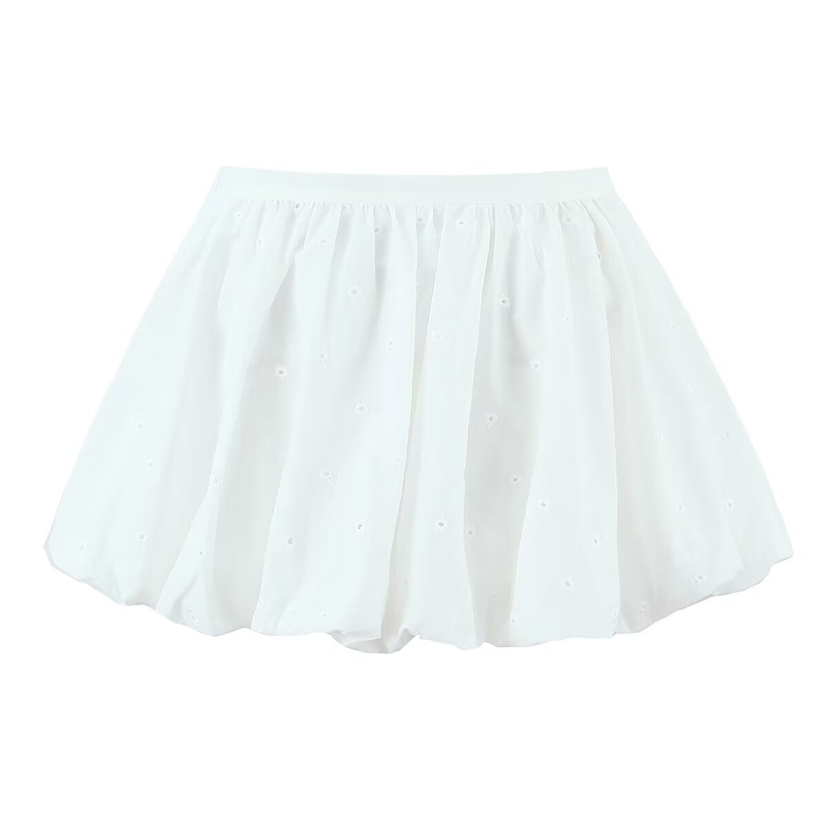 Summer Clothes Elegant Embroidery Low Waist Puffy Bud Skirt