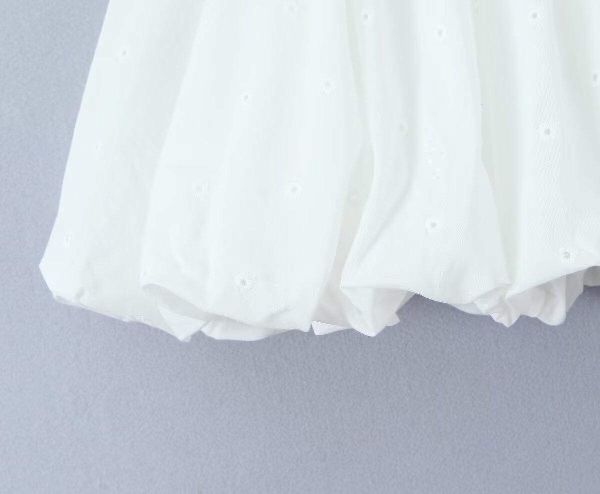 Summer Clothes Elegant Embroidery Low Waist Puffy Bud Skirt