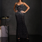 Women's Rhinestone Sweetheart Cami Maxi Dress