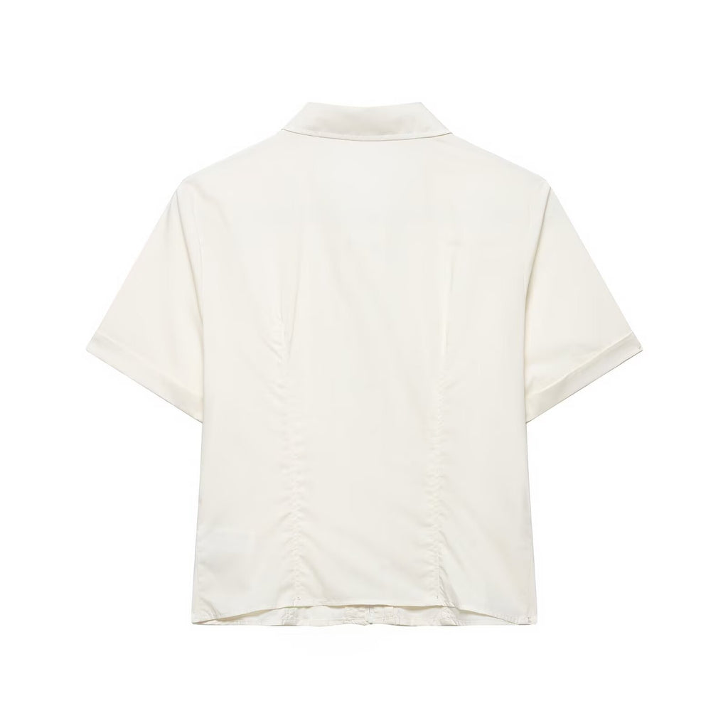 Women's Clothing Spring Rivets Laminated Shirt