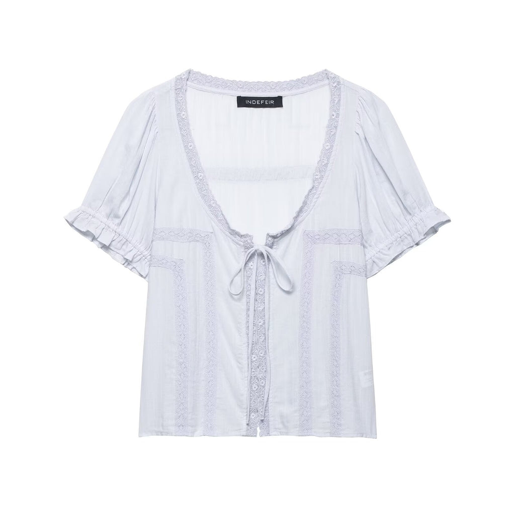 Women's Embroidered Tulle Shirt