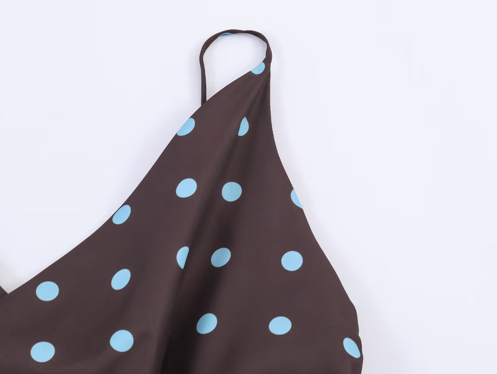 Women's Women Clothing Drape Polka Dot Brace Top