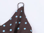 Women's Women Clothing Drape Polka Dot Brace Top