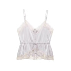 Women's Satin Lace Trim Camisole