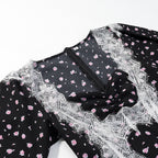 Top Long-Sleeve Lace Stitching Dress