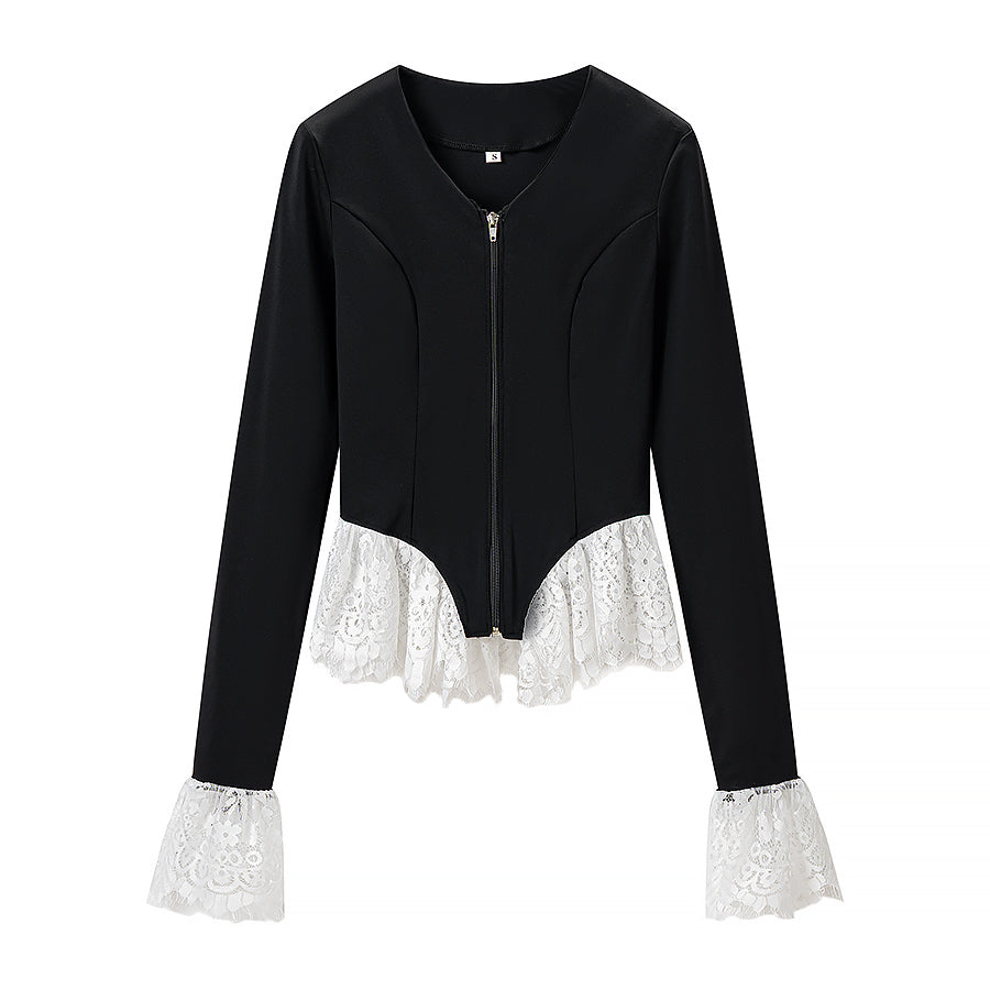 Women's Clothing Top Lace Stitching Bottoming Shirt