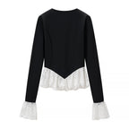 Women's Clothing Top Lace Stitching Bottoming Shirt