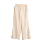 Women Clothing Top Tassel Halter Top Wide Leg Pants Set
