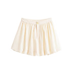 Women Clothing Poplin Balloon Vest Top Solid Color Mini Skirt Set