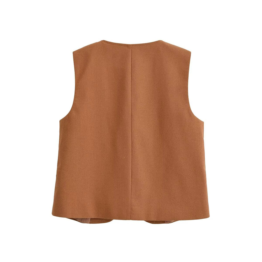 Women Clothing Short Temperamental Sleeveless Vest Straight Casual Fifth Short Set