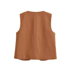 Women Clothing Short Temperamental Sleeveless Vest Straight Casual Fifth Short Set