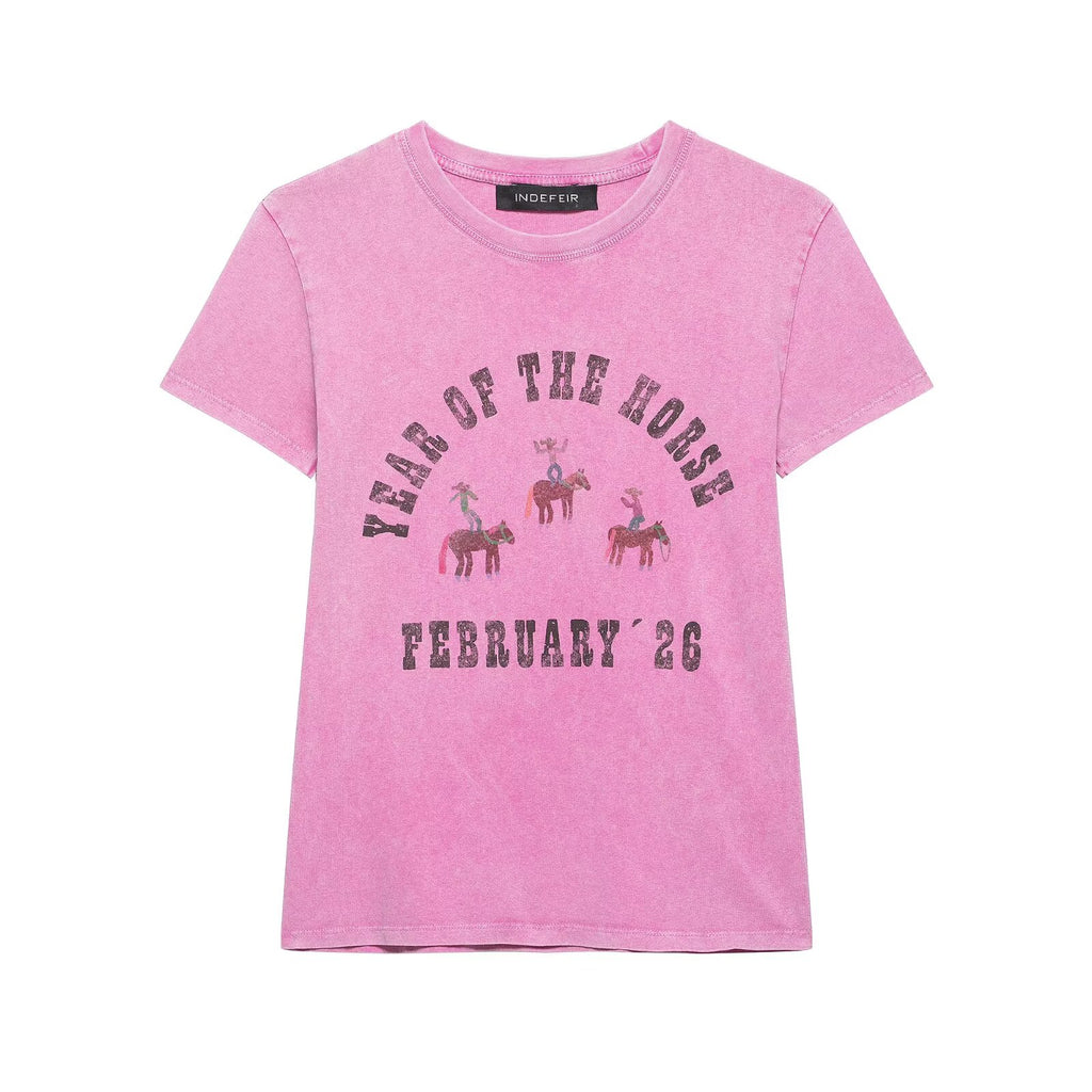 Women’s Magenta Graphic Print Relaxed T Shirt