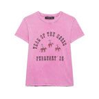 Women’s Magenta Graphic Print Relaxed T Shirt