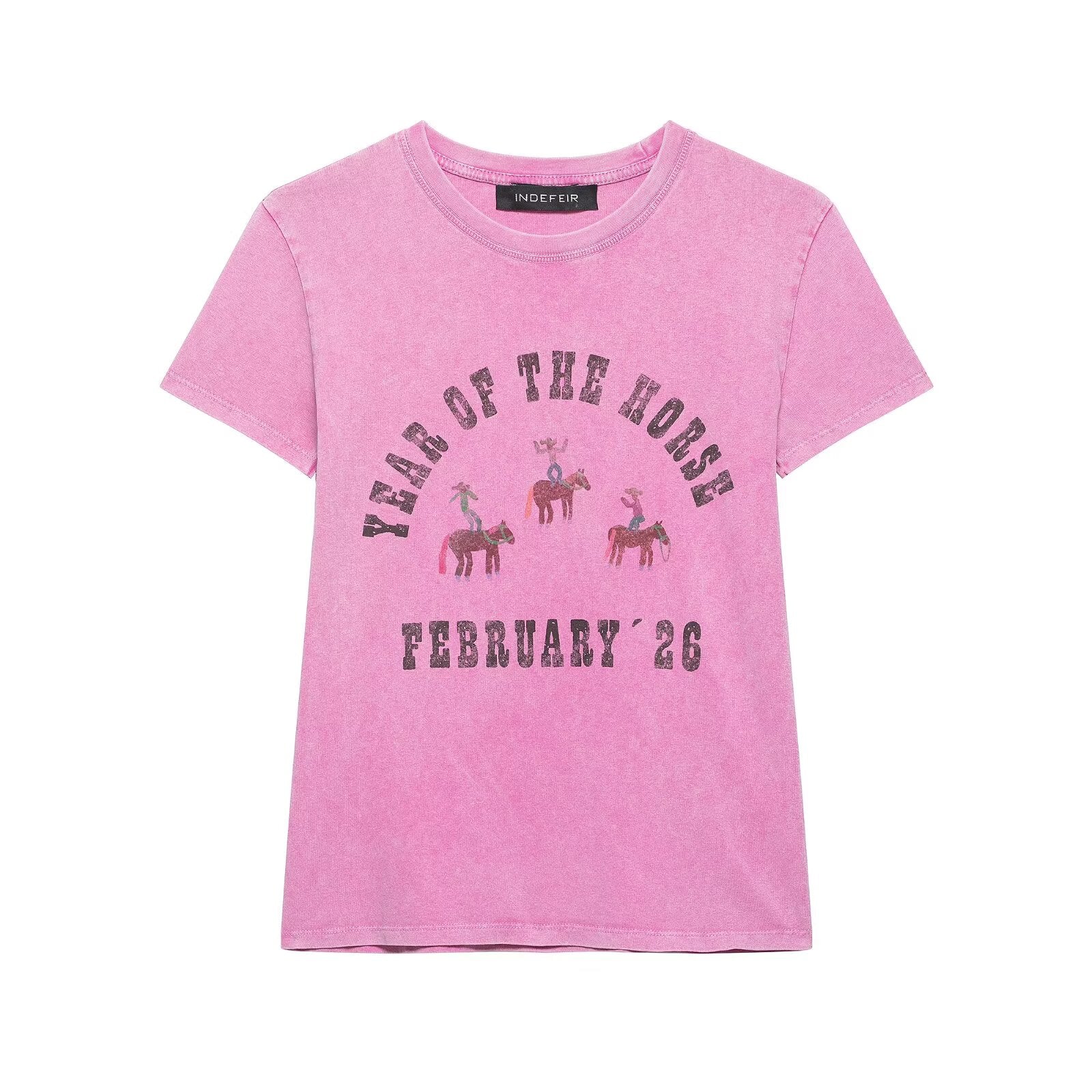 Women’s Magenta Graphic Print Relaxed T Shirt