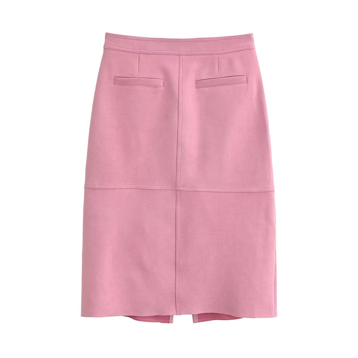 Women Clothing Suede with Belt Jacket Coat Skirt Sets