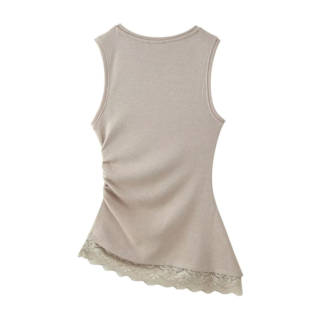 Classic Western Pleated Lace Top