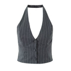 Gray Striped Vest