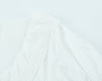 Summer French round Neck Lace Stitching Wavy Edge Sexy Lacing Short Model in White Color Puff Sleeve Shirt
