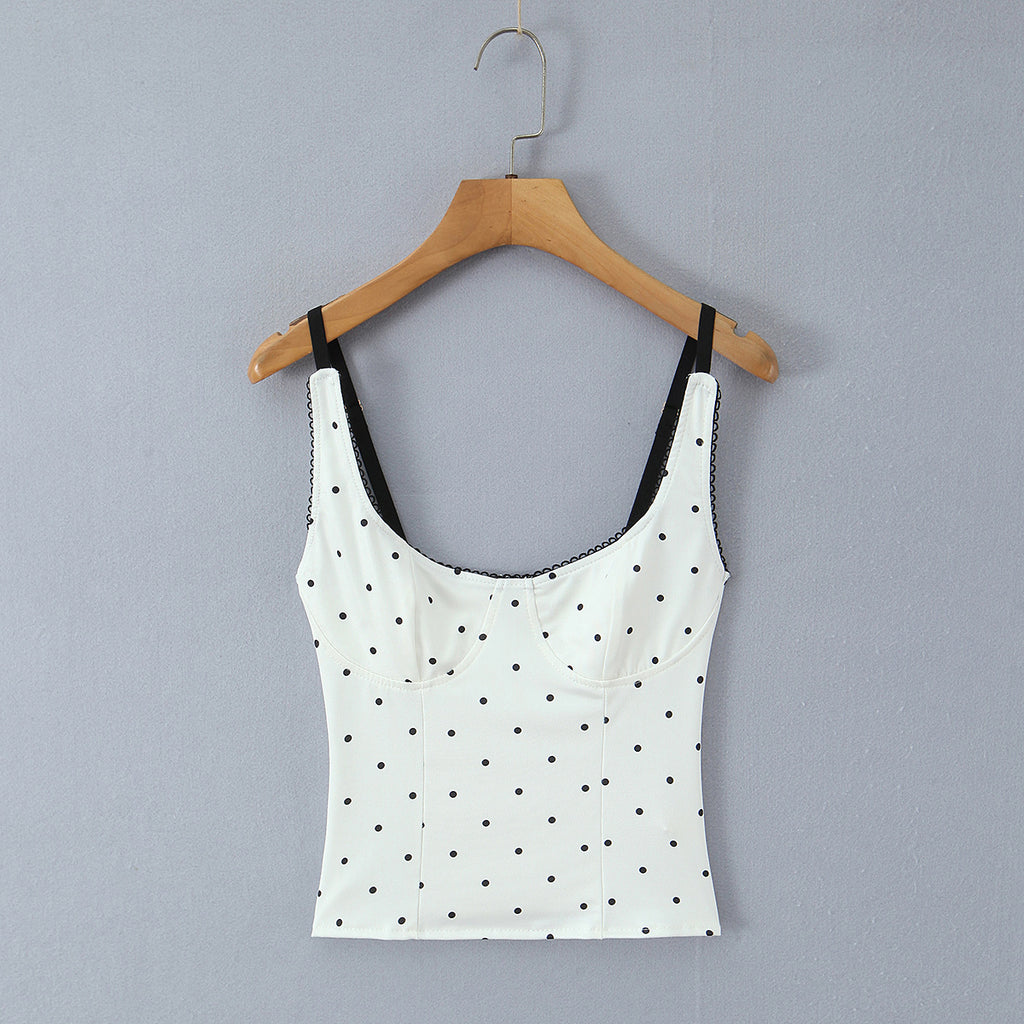 White Polka Dot Small Top