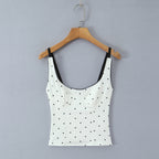 White Polka Dot Small Top