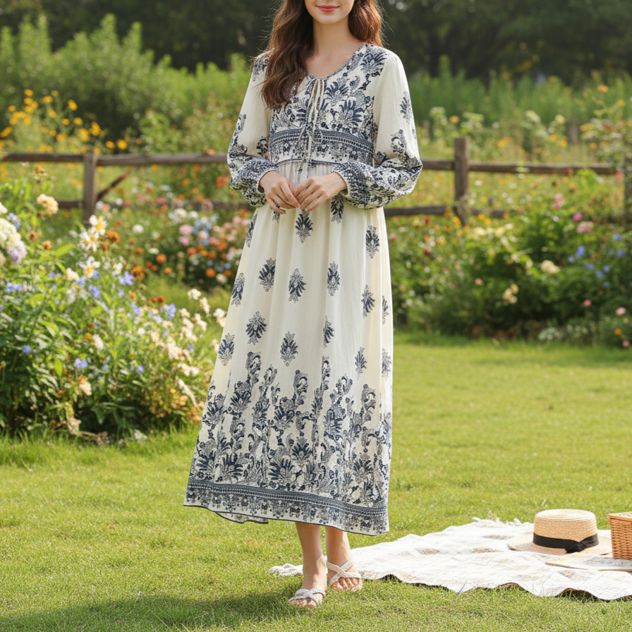 Women's Women's's Printed Tassel Bohemian Loose Dress