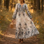 Women's Women's's Elegant Loose Long Sleeve Bohemian Dress